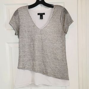 WHBM Layered Asymmetrical Knit Blouse Sz XS